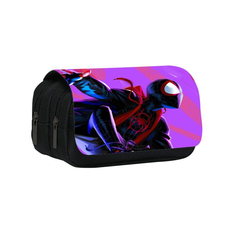 New Spider-Man Double Pencil Case, Student Stationery Storage Bag, Large-Capacity Stationery Bag.