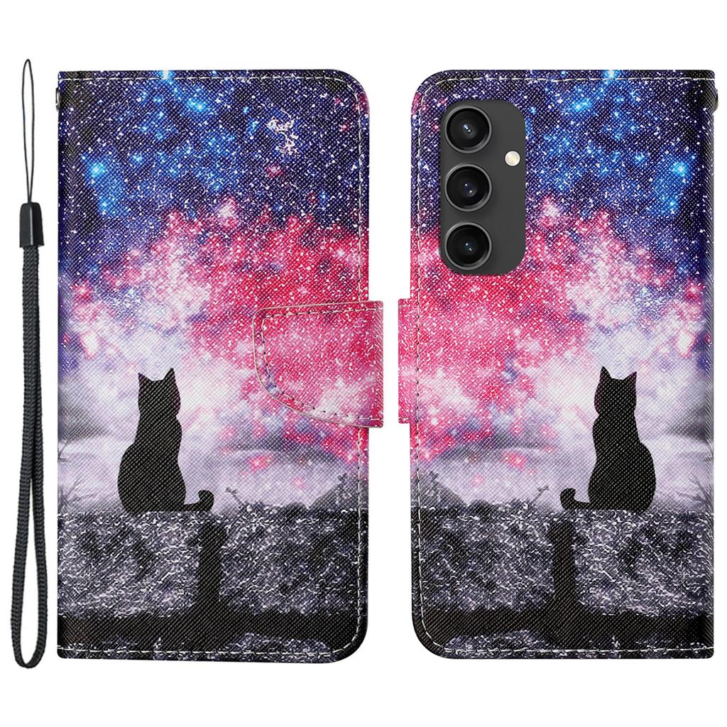 Чехол для Samsung Galaxy S24 FE с принтом, защитная кожаная книжка-обложка для телефона