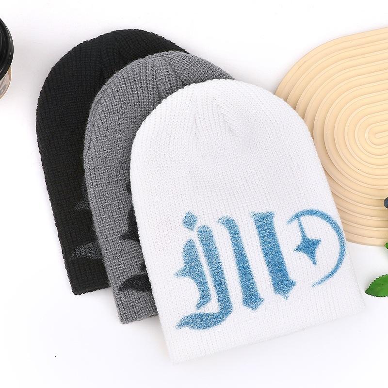 Warm men's and women's Sanskrit contrasting colors, cool fashion versatile wool, new knitted hat, pullover hat, sweet cold hat, European and American