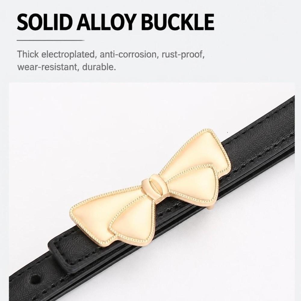 Bow Buckle Waist Belt Adjustable Fit Bow Buckle Belt Fashion Women's Belt for Trousers