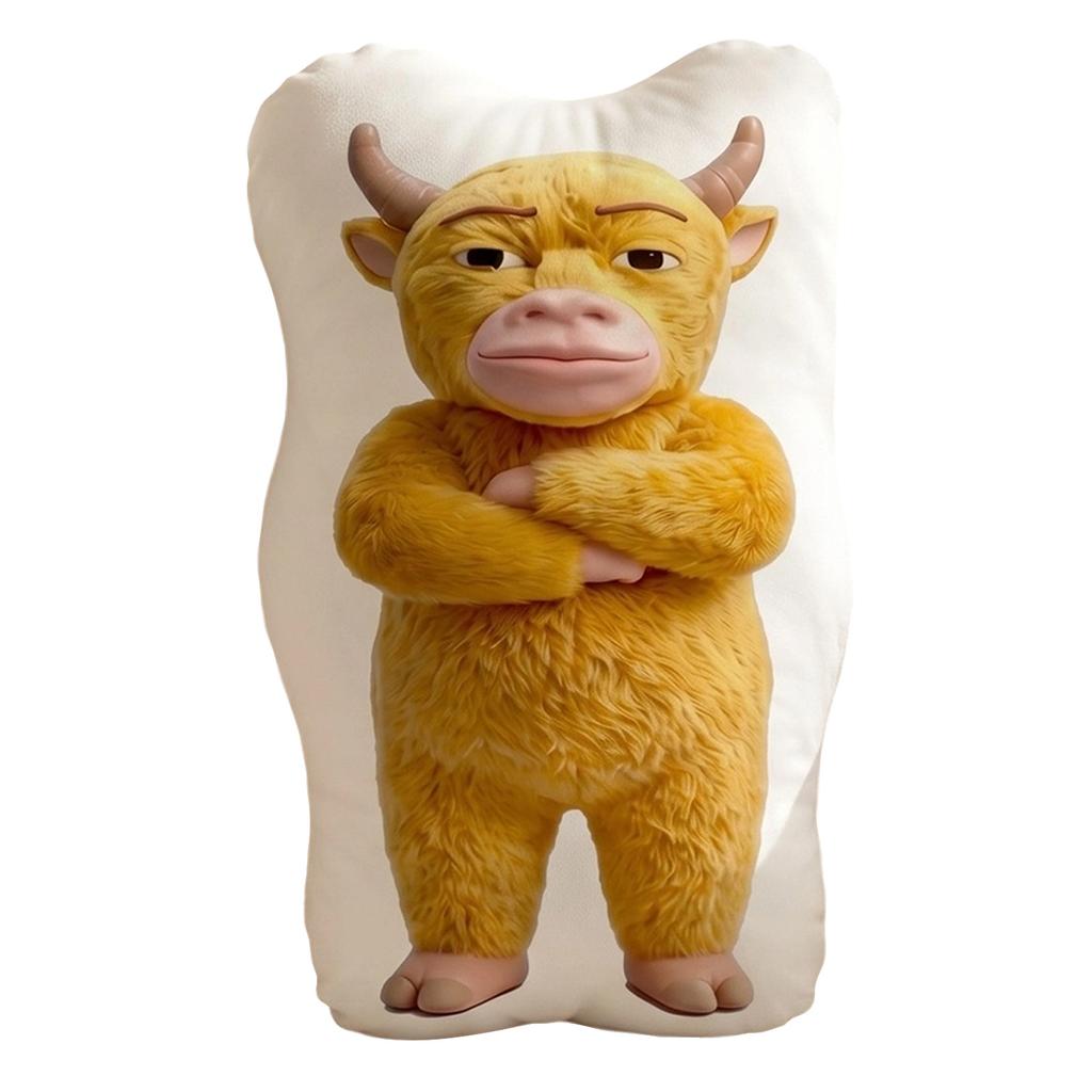 50cm abstract cow-shaped throw pillow