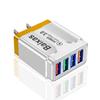 Цветное 4-портовое USB-зарядное устройство 3A для мобильных телефонов и планшетов, дорожное - Стандарт ЕС/США/Великобритании