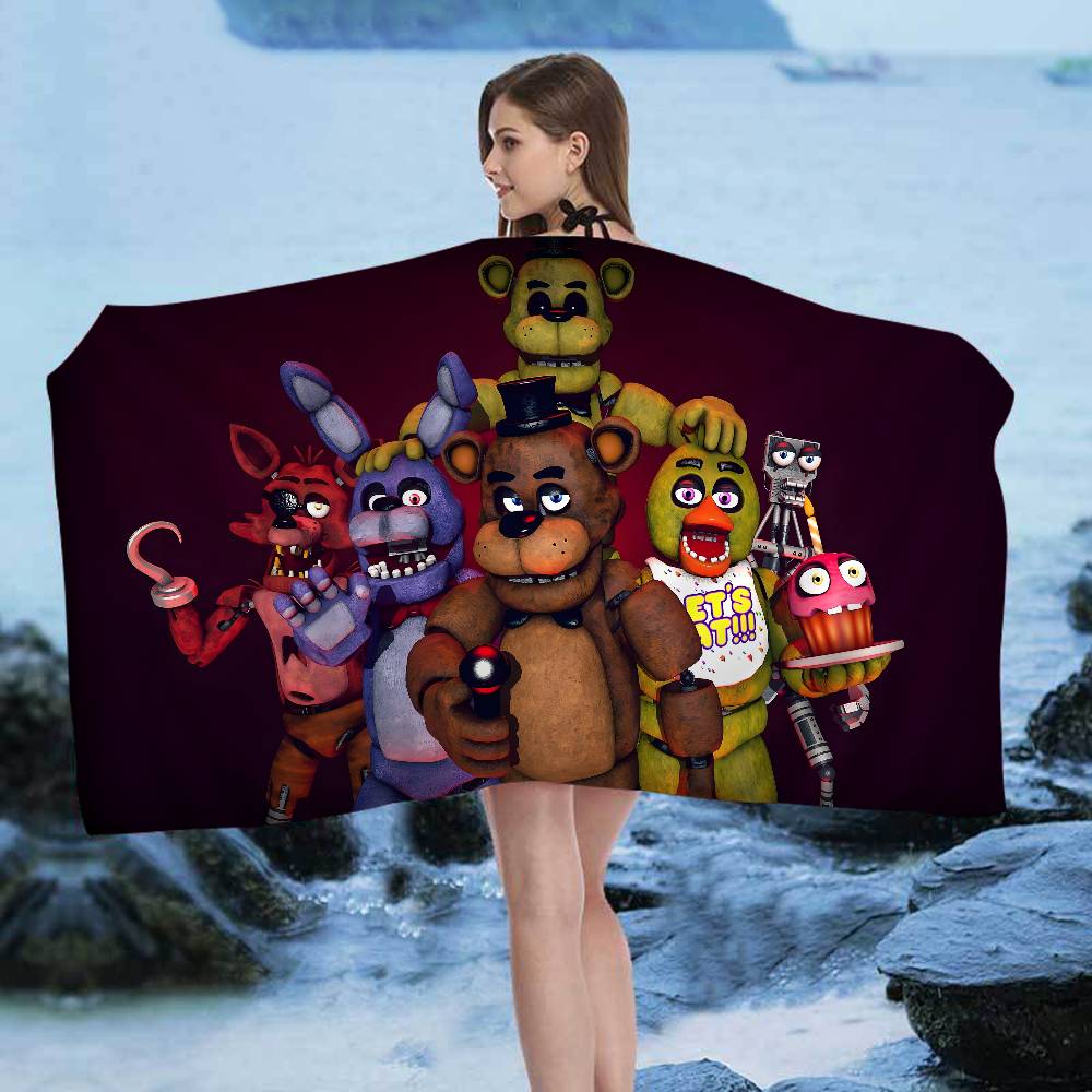 Классическое пляжное полотенце F-Fnaf Хоррор Игра Цветные банные полотенца Для девочки Быстросохнущие Индивидуальное Без песка Пляж Йога Спа Бассейн