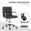 Office Chair in Retro Design, Height-Adjustable, 5 Casters, 52.5 cm x 54 cm x 99 cm, Black