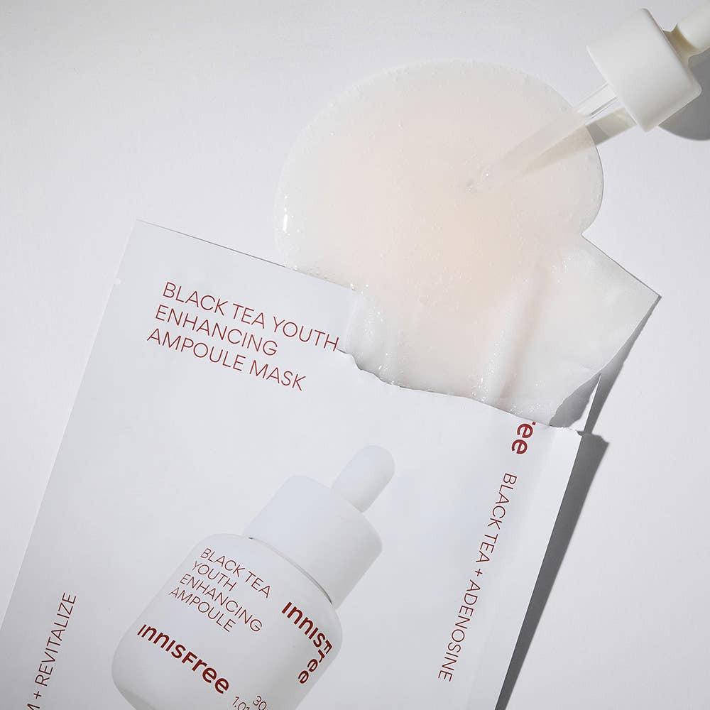 INNISFREE Black Tea Youth Enhancing Ampoule Mask Smoothing Radiance 28ml x 6ea