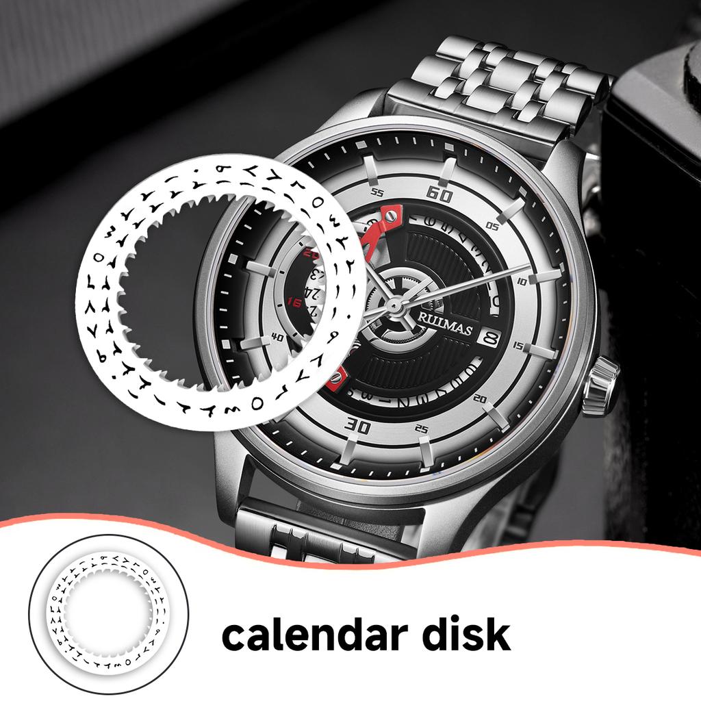 Black/White Date Week Wheel NH35 NH36 Movement Arabic Movement Dial Fits NH35 NH36 Automatic Movement Crown At 3.0 or 3.8 Oclock