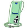 For Samsung Galaxy S26 Ultra Case Liquid Silicone Card Holder Back Phone Cover with Lanyard