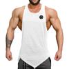 Do The Work Summer Fitness Bodybuilding Workout Slim Fit Gym Sports Mens Cotton Printed O-neck Irregular Hem Vest 4 Colors