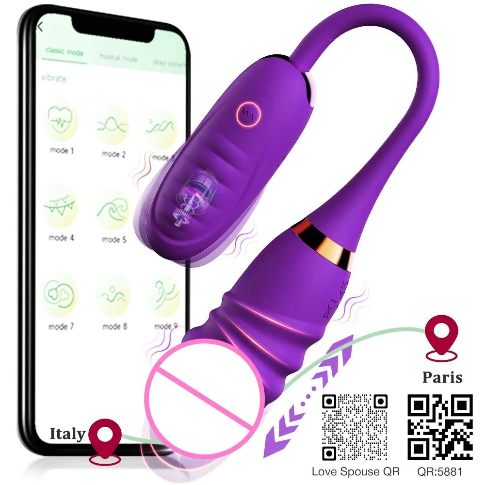 Двухголовый вибратор для точки G для женщин APP Телескопический дилдо Стимулятор клитора Массажер для вагины Любовное яйцо Трусики Игрушки для взрослых