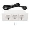 Recessed Power Strip with Cable 16A Plug and Play Flame Retardant 3 Outlets Flush Mount Outlet Socke