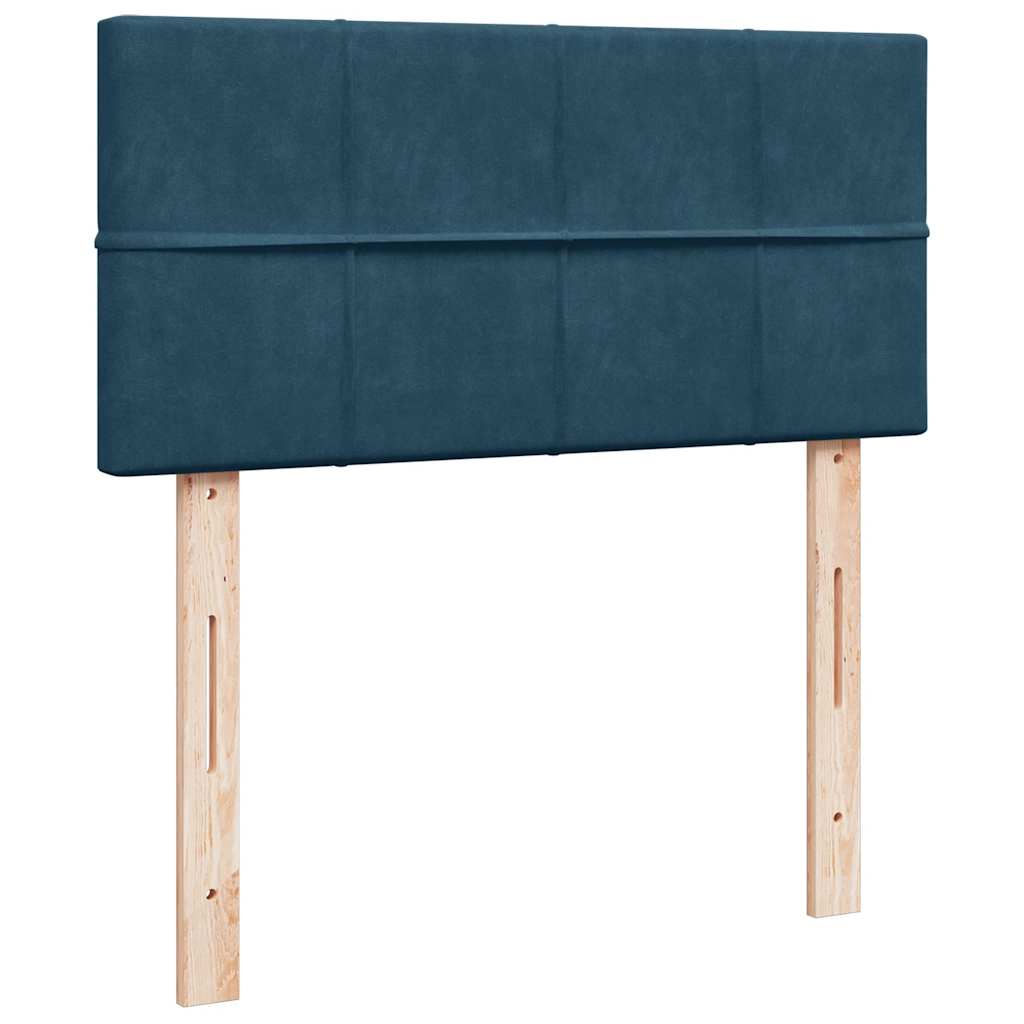 Ottoman Bed with Mattress Dark Blue 90x190 cm Velvet