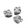 20pcs Stainless Steel Rhinestone Love Hearts Charms Pendants for Earrings Necklace Bracelet DIY Jewelry Making Accessories