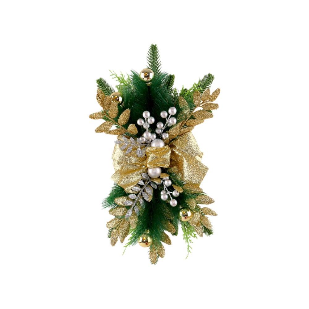 Vertical Droplet Shaped Christmas Pine Needle Swag Wreath Xmas Tree Garland Party Supplies