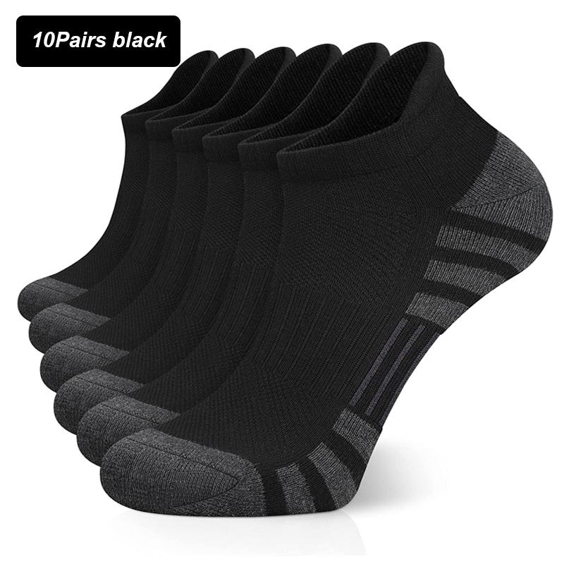 10Pair Men Sport Socks Summer Autumn Breathable Fashion Non-slip Invisible Cotton Socks Male Ankle Sock High Quality Size 38-45