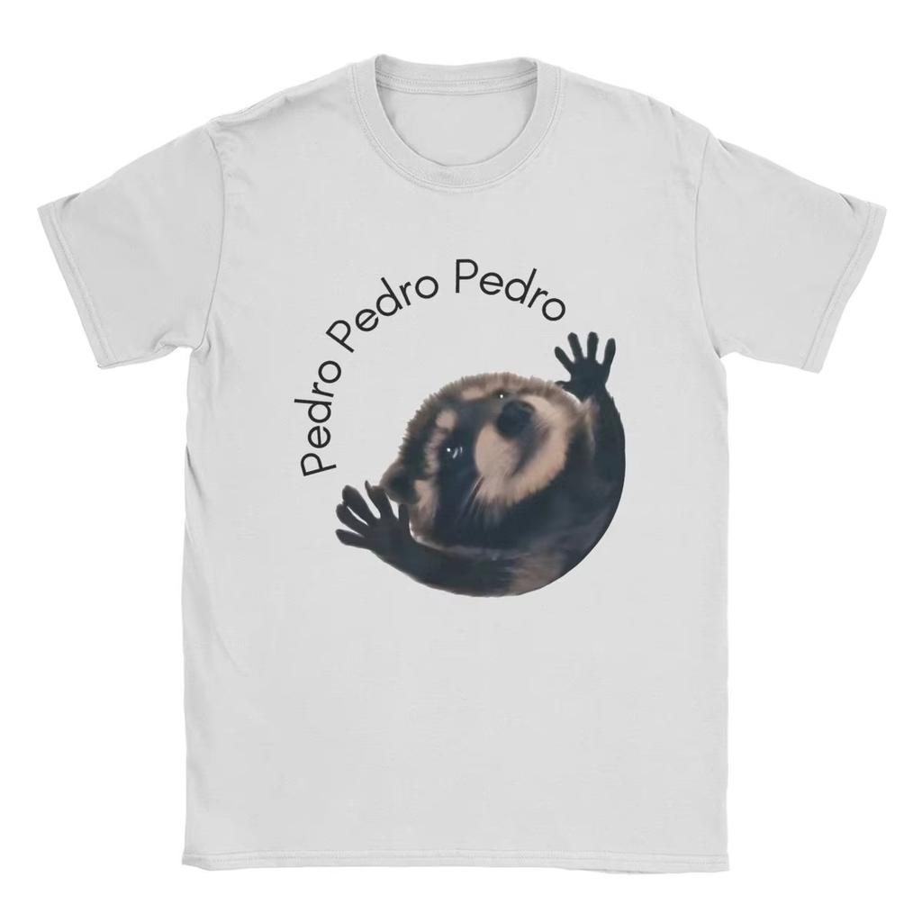 Vintage Pedro Raccoon Print T-shirt Summer Casual Fashion Cotton Short Sleeve T-shirt Gift Outfit for Men and Women