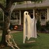 Halloween Hanging Swing Ghost Decor Thicken Lighted Swing Pendant Battery Powered Cute White Ghost Swing for Porch Yard Trees