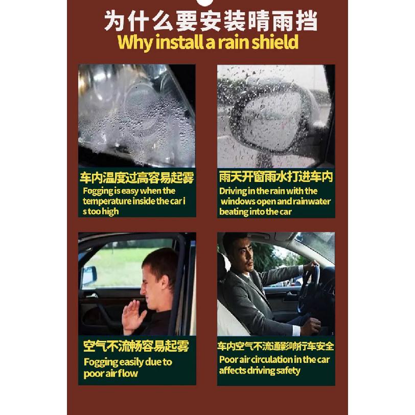 Window Rain proof For ZEEKR 001 PC Injection Molding Bright Black New Energy Vehicle Rain proof