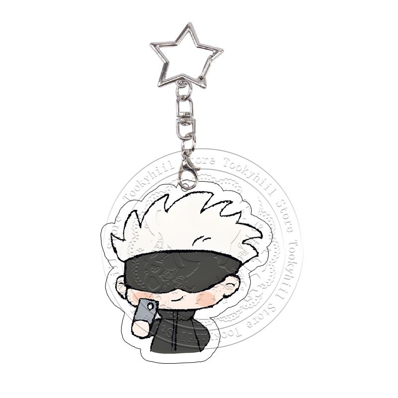 Ключница Акриловая Ключница Гёто Сатору из Jujutsu Kaisen Изысканный Студент Мегуми Брелок Декор для Сумки Подвеска Брелок Юдзи Подарок на День Рождения