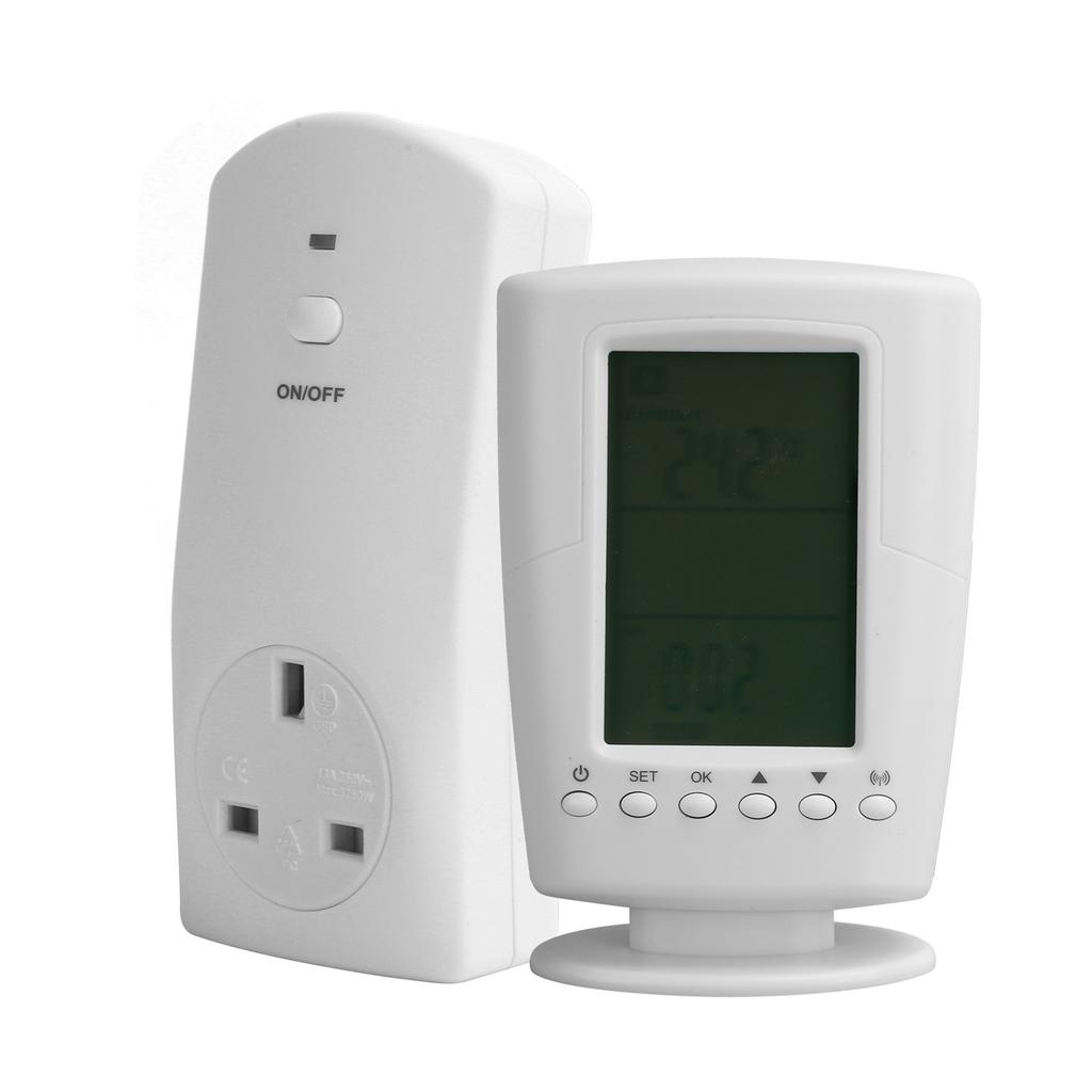 ЖК-контроллер температуры с подсветкой беспроводной пульт дистанционного программирования термостата розетка UK 250V 13A
