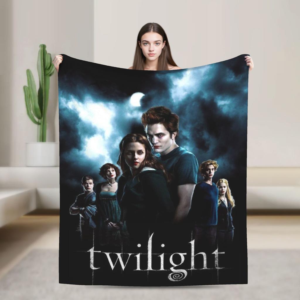 The Twilight Edward Bella Soft Warm Blanket Travel Plush Throw Blanket Aesthetic Couch Chair Flannel Bedspread Sofa Bed Cover