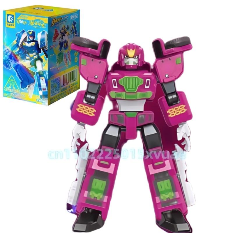 Новый SEMBO METAL CARDBOT Строительный Блок Xuan Blue Lightning Трансформирующийся Робот Сборка Подвижная Модель Игрушка Коллекционная Детский Подарок
