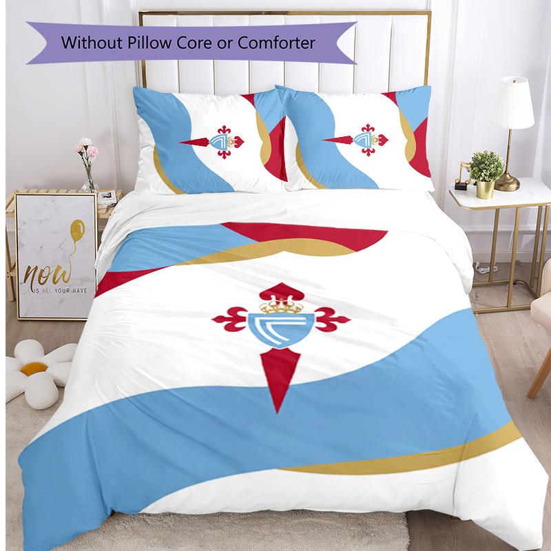 Celta Vigo FC Printed 3PCS Bedding Set Breathable Duvet Cover with Pillowcases Decorative Bed Linen for Bedroom Home