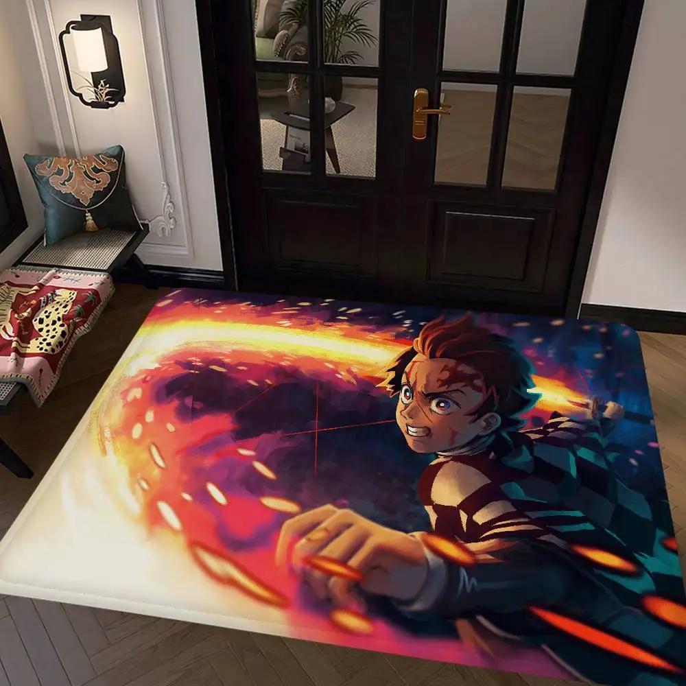 Японский истребитель демонов придверный коврик моющийся противоскользящий коврик для гостиной под диван и кресла, коврик для кухни и прикроватные коврики