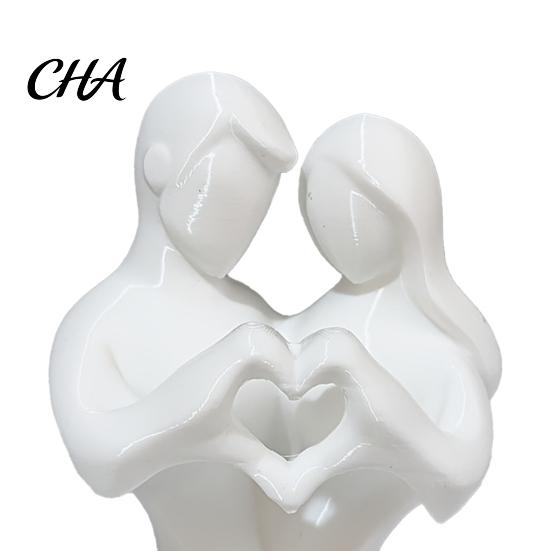 Украшения для пары, 3D-печатная статуэтка сердца, Абстрактная минималистичная фигурка объятий влюбленных, Романтическая настольная невыцветающая фигурка-декор для гостиной