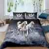 Horse Bedding Set Queen Size,Pony Decorative 2/3pcs Bedding Set Horse Freedom Runs Gallop Farm Print Soft Polyester Duvet Cover
