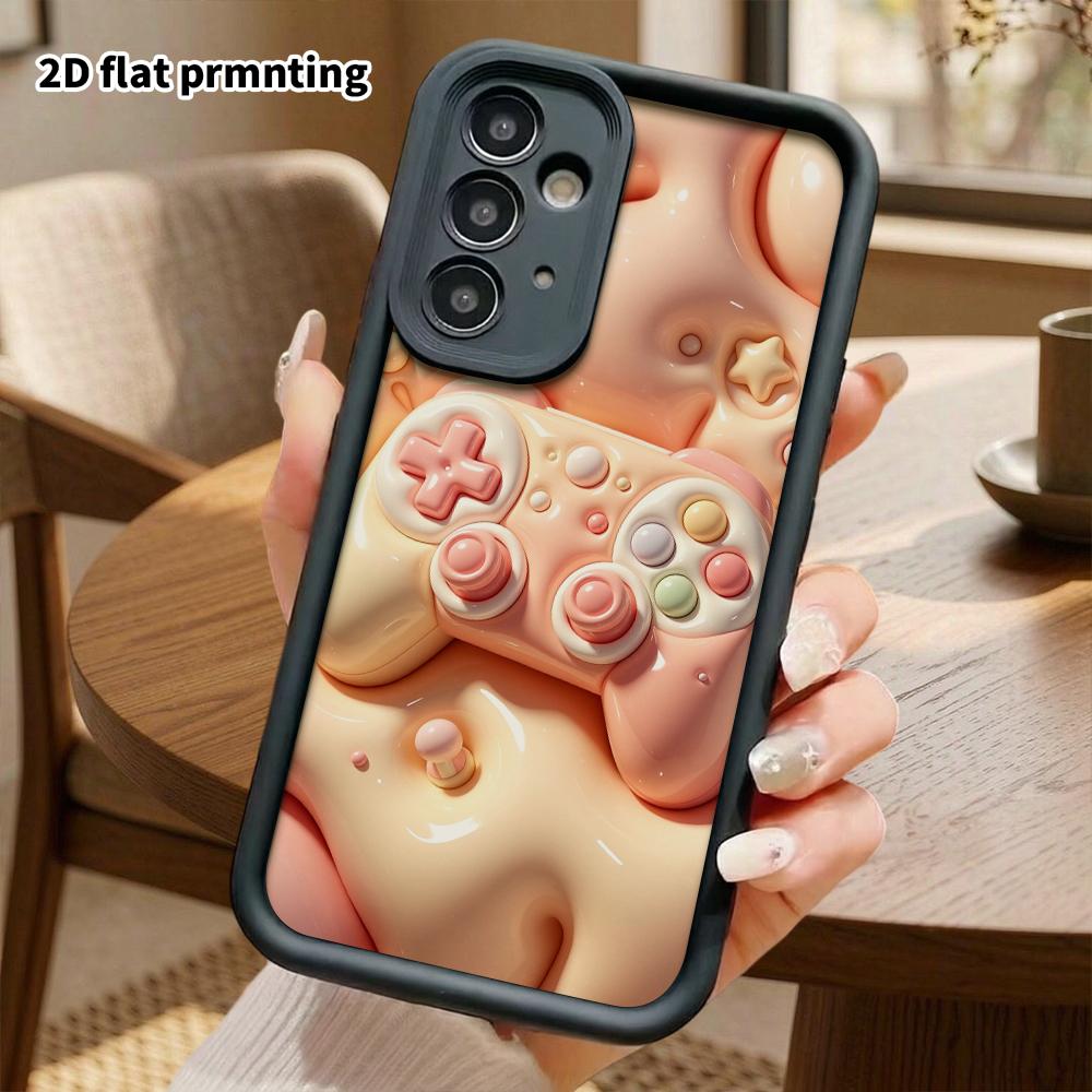 Phone case: 2D flat, suitable for Samsung Galaxy A34 A35 M05 M06 S20 S22 S21 FE Plus 5G protective case, pink game controller, perfect holiday gift fo