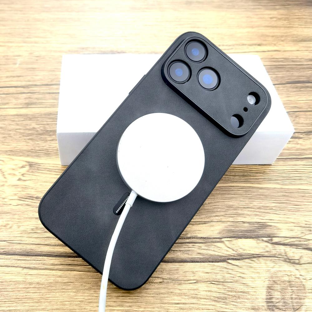Роскошный кожаный чехол-ретрактор для 17 Air 16 E 16E 15 14 13 12 11 Pro Max 17Pro 16Pro для беспроводной зарядки Magsafe, полностью закрывающий