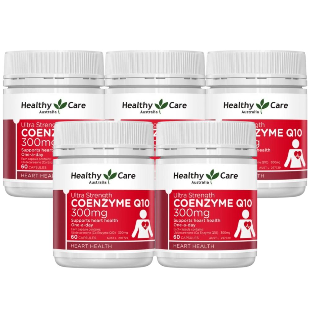 Healthy Care Ultra Strength CoEnzyme Q10 300mg 60 Capsules X 5
