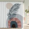 Nordic Wind Shower Curtain Rustic Geometric Morandi Color Shower Curtains Abstract Print Fabric Bathroom Bath Curtain With Hooks