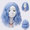 Синтетические волосы для женщин, синий, розовый, оранжевый, фиолетовый, белый, черный, красный, короткие волны, парик для косплея, термостойкий