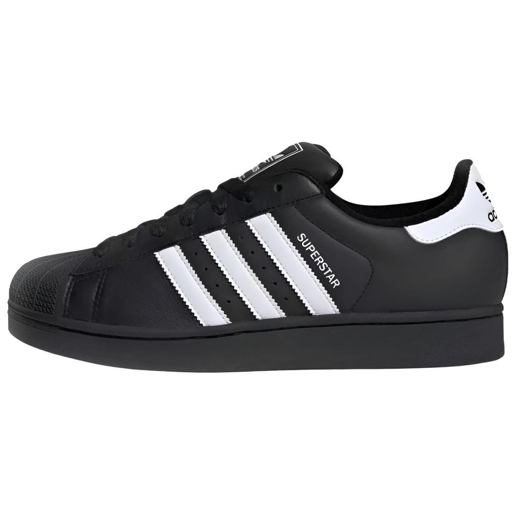 Adidas Originals Superstar 2 Abrasion Resistant Low top Skateboard Shoes Unisex Black Gold JI0079(Team1284-)