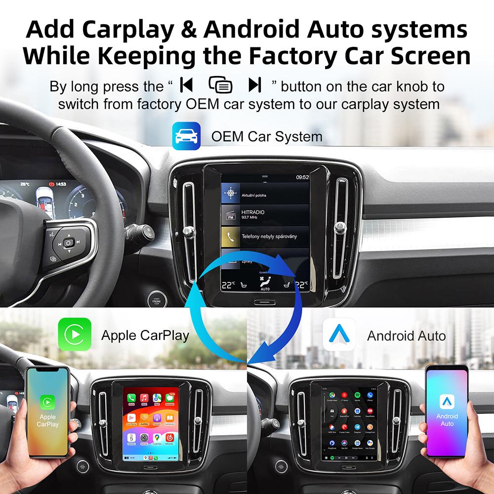 Новый беспроводной комплект для дооснащения CarPlay Android Auto, декодер, интерфейс CarPlay для Volvo V60 V90 S60 XC40 XC60 XC90 S60 S90 2017