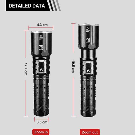 Мощный фонарик XHP 360 LED Фонарик с высокой яркостью 900000 лм Фонари с зумом Фонарь с аккумулятором Водонепроницаемые фонари