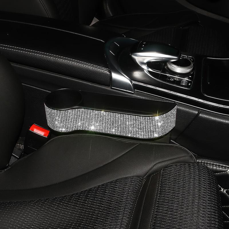 Автомобильное сиденье Gap Crevice Storage Box Crystal Drink Cup Gap Holder Organizer Phone Cup Bottle Holder Bling Car Accessories for Woman