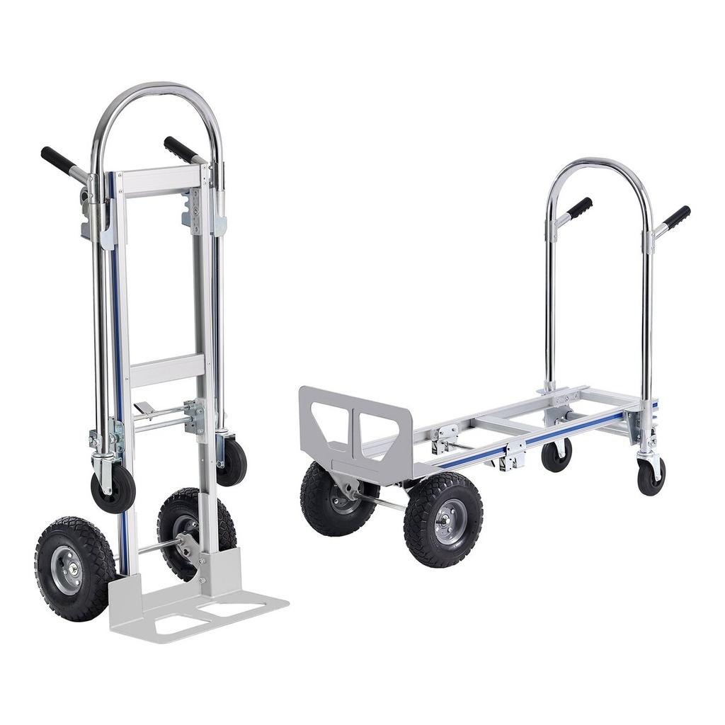 Aluminum Hand Truck, 2 in 1, 800 lbs Load Capacity, Heavy Duty Industrial Convertible Folding Hand Truck and Dolly, Utility Cart Converts from Hand