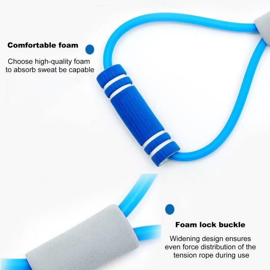 Portable Elastic Resistance Band with Anti-slip Handles for Shoulder, Back, and Body Strength Training and Stretching