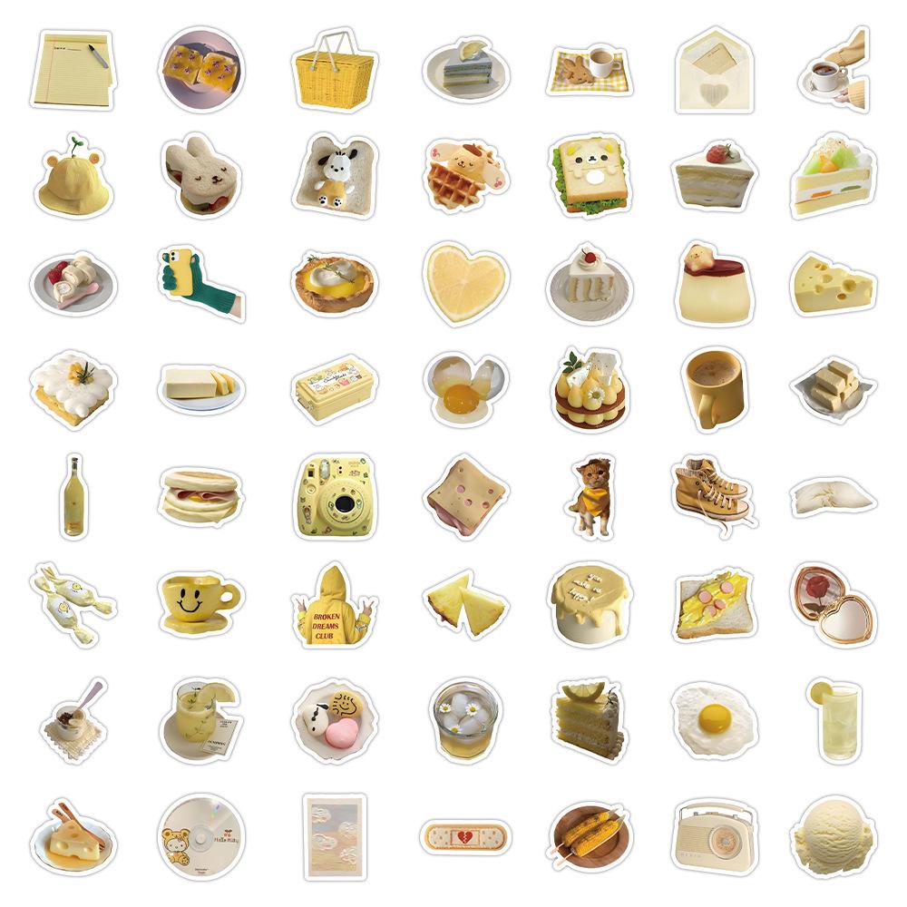 60 листов многоцветных наклеек в стиле ИНС: Реалистичные маленькие объекты в синем, розовом, фиолетовом, желтом и зеленом цветах