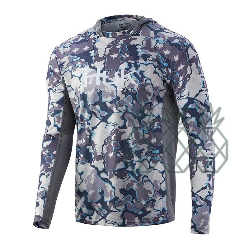 Summer HUK Men's Long Sleeve Sunscreen Hooded Fishing Suit Taiwan Fishing Sea Fishing Boat Fishing Luya Fishing Suit Customization