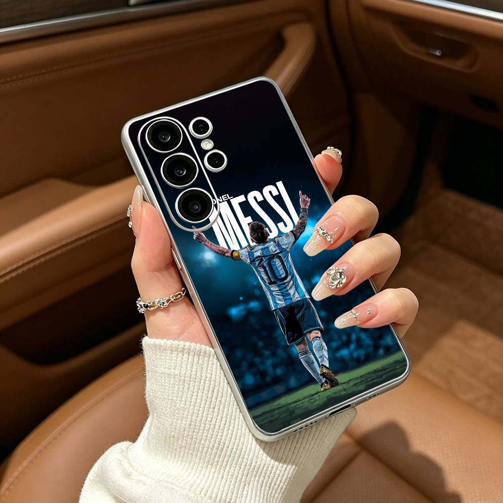 Футбольный игрок GOAT М-Месси Прозрачный чехол для телефона для Samsung S25, S24, S21, S22, S23, S30, Ultra, S20, Plus, FE, Lite