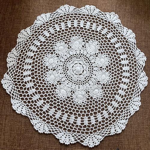60cm Vintage Handmade Crochet Lace Tablecloth Cotton Sofa Cover And Coasters Set Shabby Chic