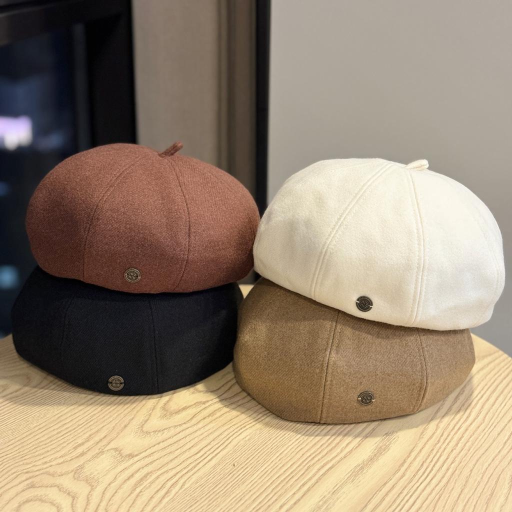 Осенний Универсальный Ретро Берет Утепленная Теплая Шерстяная Шляпа Художника Шерстяной Войлок Женский Берет Модный