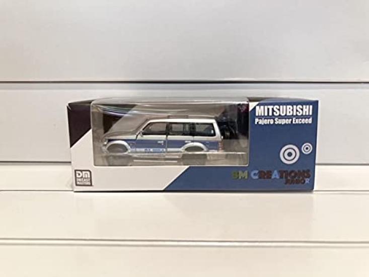 BM CREATIONS X TINY Mitsubishi Pajero 2-го поколения Синяя полоса Праворульный BMC64B0036 1/64