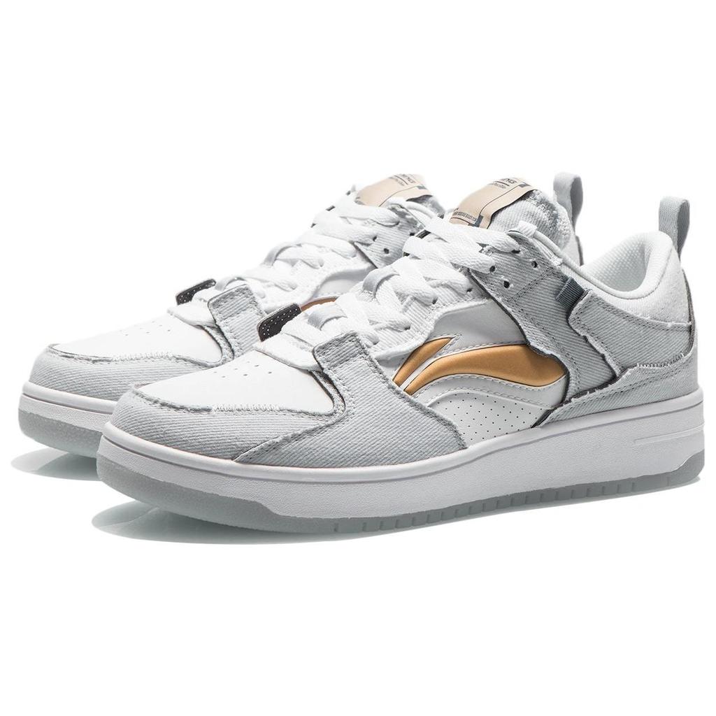 Li Ning Mici Pro удобные универсальные теплые нескользящие низкие кроссовки для скейтбординга мужские кроссовки белые серые AGCR313-5