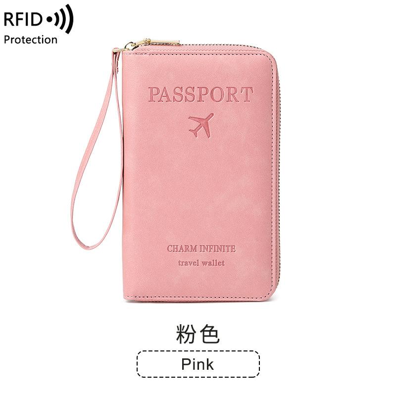 New Passport Folder Ticket Storage Document Bag Zipper Long Wallet Multifunctional Travel Passport Bag