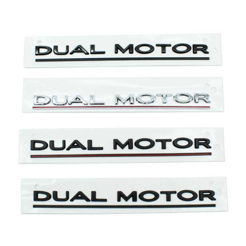 3D ABS Logo DUAL Motor SPACEX Letters Nameplate Car Emblem Rear Trunk Badge Decal Sticker For Tesla Model 3 Y S X Accessories