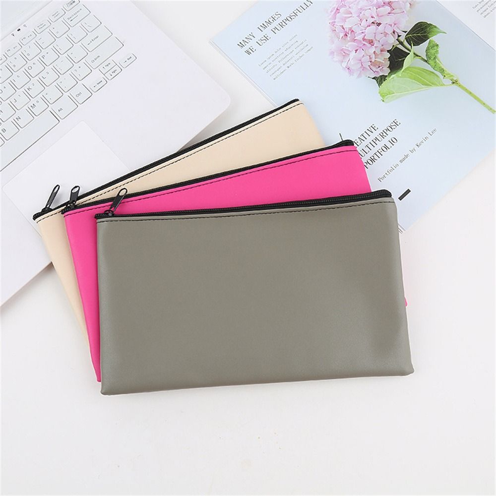 Small Compact Pu Bill Bag PU Leather Money Pouch Wallet Cash Deposit Bag Utility Pouch